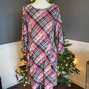 NWT Connected Apparel Pink Plaid Dress! So Super Cute!